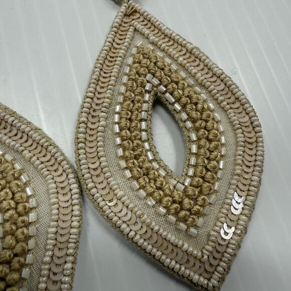 Lori Weitzner Women's Dune Classic Embroidered Beaded Sequins Devi Earrings NWOT - Picture 2 of 8